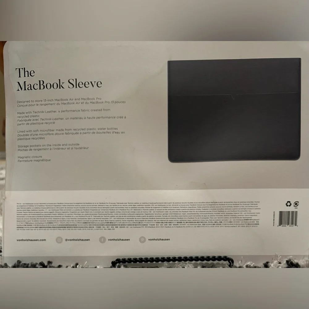 NWT Von Holzhausen 13-inch MacBook VEGAN Sleeve